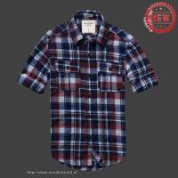 heren abercrombie fitch plaid lang overhemd koffie wit diepblauw Wholesale Store nwmtr864